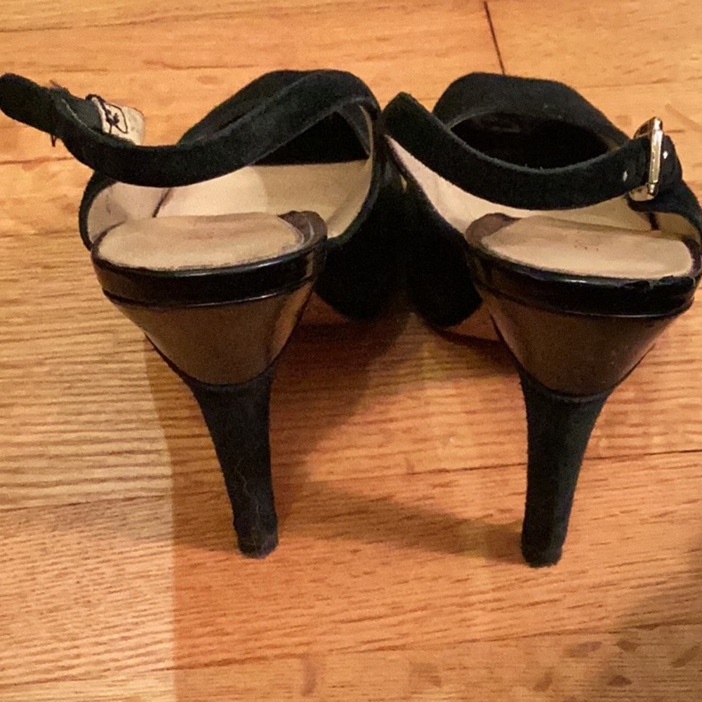 Boutique 9 Peep toe sling back pump black suede size 7. Leather upper and sole. - Picture 4 of 7